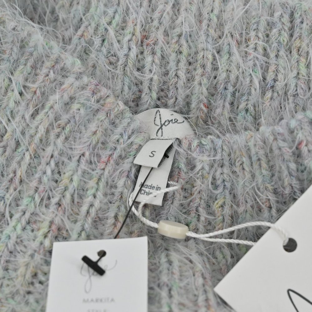 NEW JOIE Women’s Size S Markita Fuzzy Knit Turtleneck Sweater Heather Celadon - Picture 7 of 8